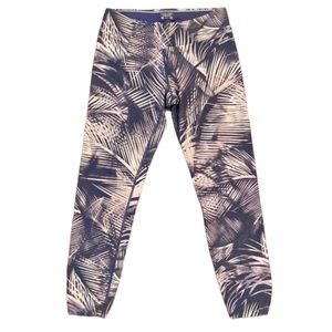 Calvin Klein Performance Blue Pink Palms Pull On Cropped Workout Leggings Size M